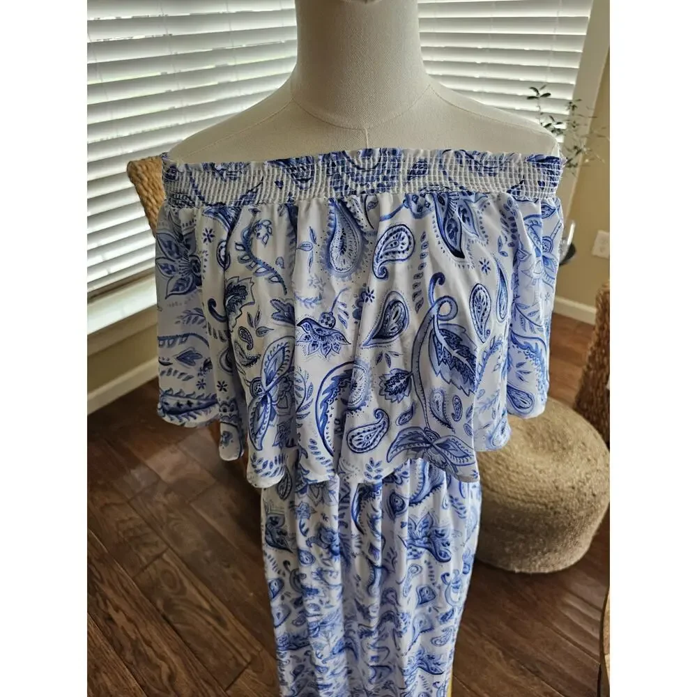 Show Me Your Mumu Off Shoulder Hacienda Floral Maxi Dress Women's S Boho - Picture 2 of 11